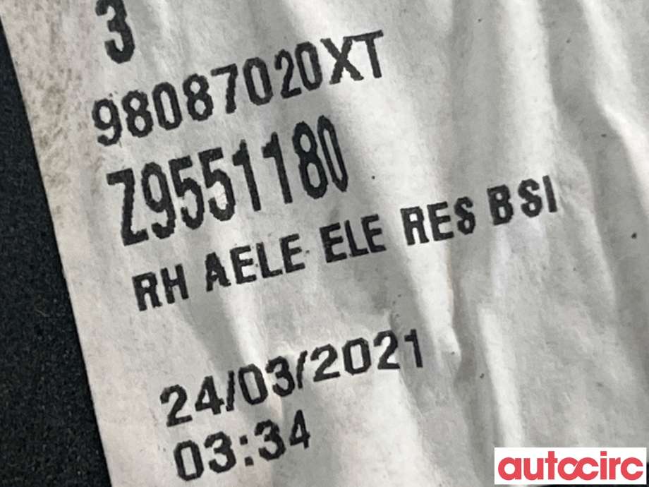 Speil høyre til Citroën Jumpy 2007-2016 (Type II)  (CITROEN|98087020XT)