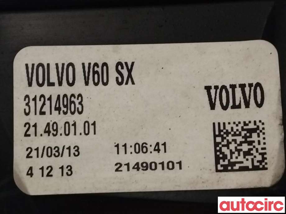 Baklykt venstre til Volvo V60 2010-2013 (Type I, Fase 1)  (VOLVO|31395928|31214963)