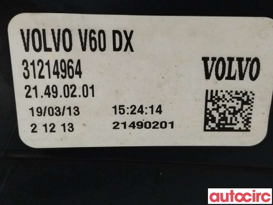Baklykt høyre til Volvo V60 2010-2013 (Type I, Fase 1)  (VOLVO|31395929|31214964)