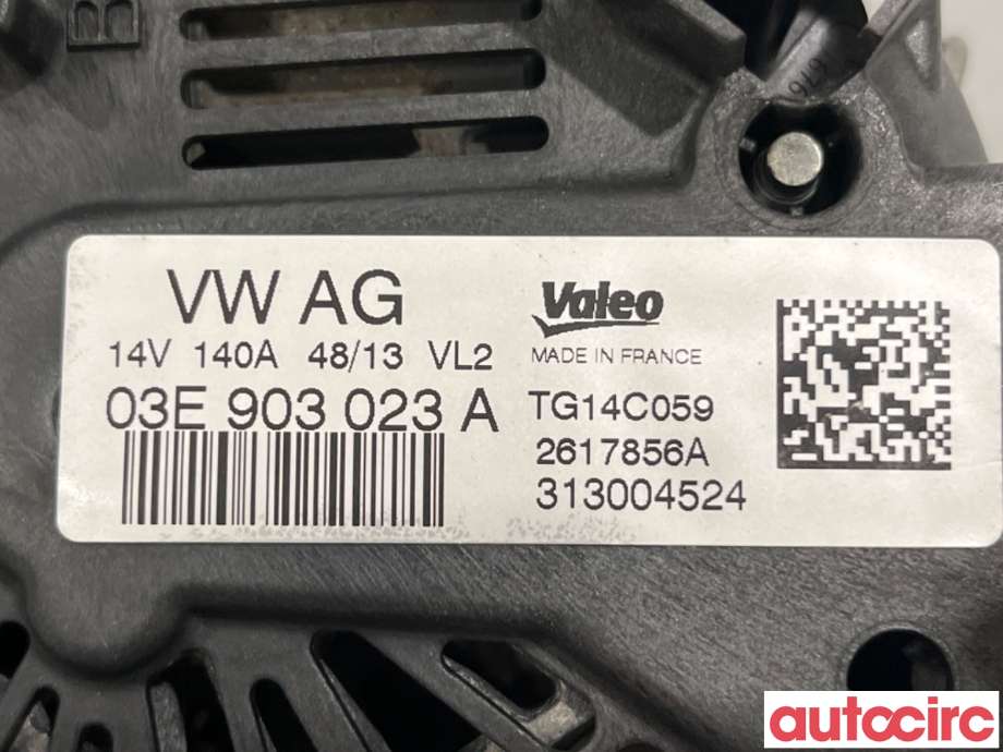Dynamo til VW Polo 2014-2017 (Type V, Fase 2)  (VOLKSWAGEN|03E903023AX|TG14C059|03E903023A)