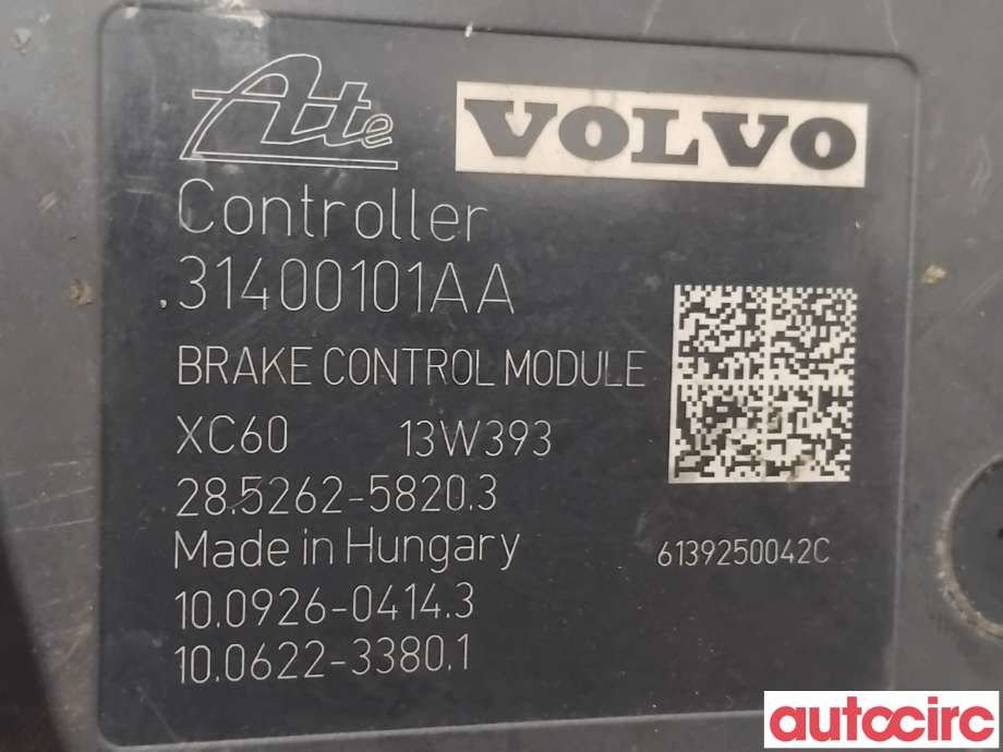 ABS sentral til Volvo V60/V60 CC 2013-2018 (Type I, Fase 2)  (VOLVO|31400546|100212-09544|31400101)