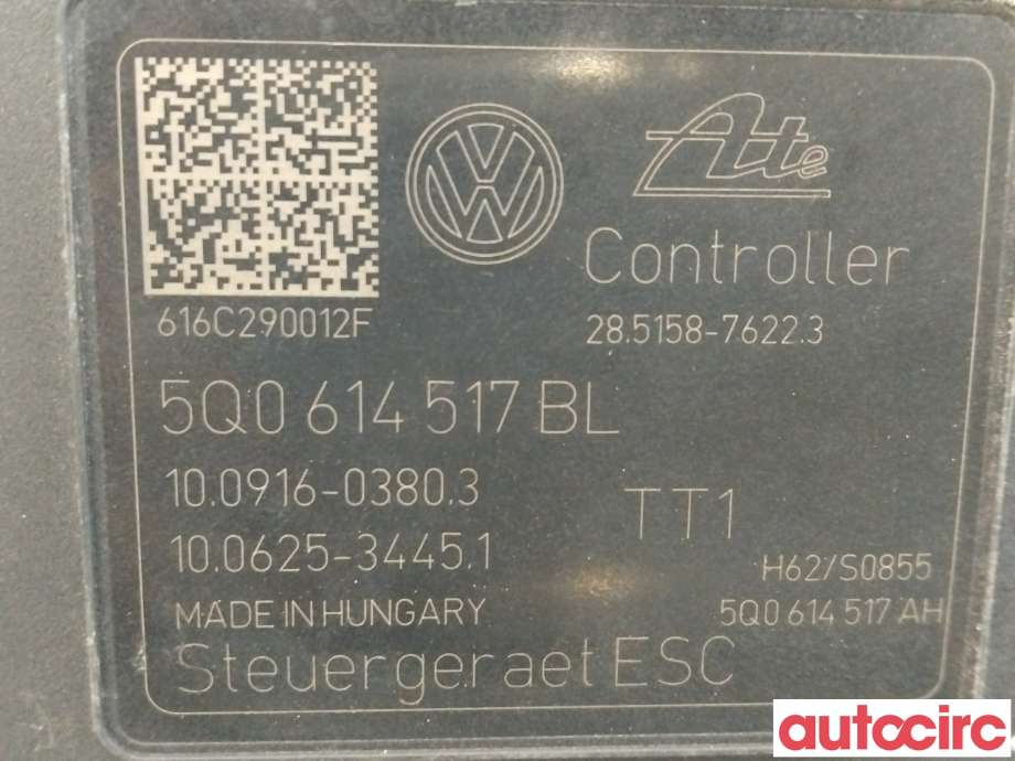 ABS sentral til VW Passat 2015-2019 (Fase 1) (B8) (B8) (VOLKSWAGEN|5Q0907379DB|100916-03803|5Q0614517BL)
