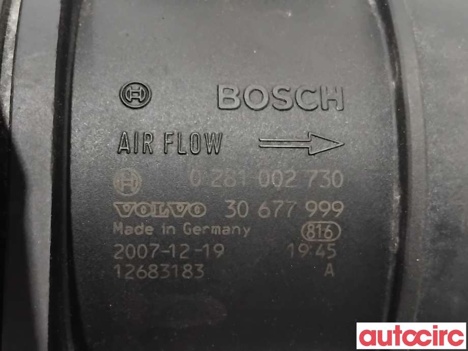 Luftmengde/luftmassemåler til Volvo XC70 2008-2013 (Type II, Fase 1)  (VOLVO|31459405|0281002730|30677999)