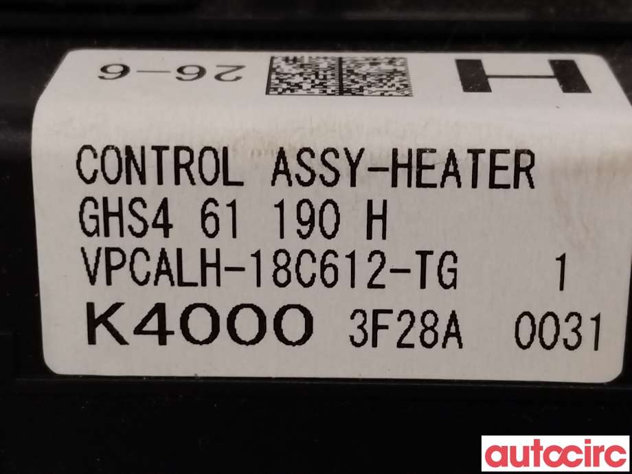 Varmeapparat betjening til Mazda 6 2013-2015 (Type III, Fase 1)  (MAZDA|GHS4-61-190K|GHS4-61-190H)