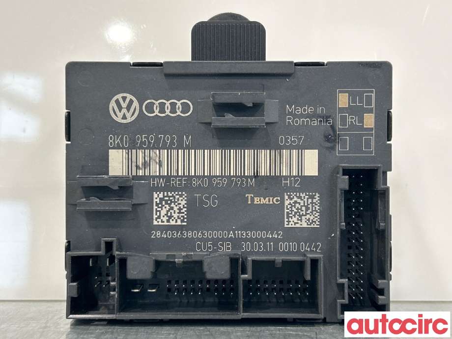 Styreenhet dør venstre foran til Audi Q5 2008-2012 (Type I, Fase 1)  (AUDI|8K0959793M)