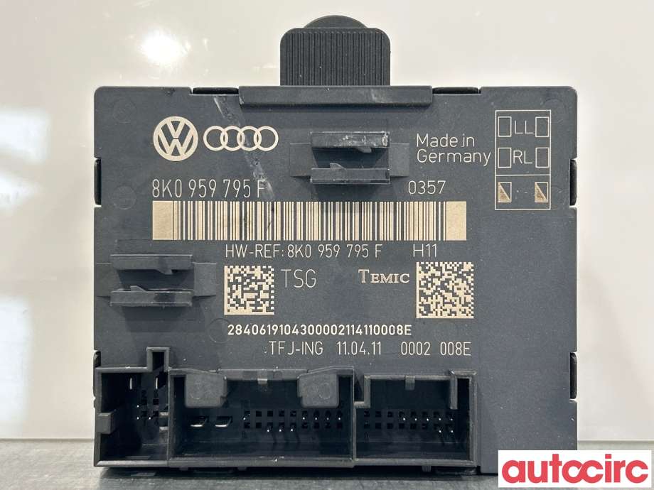 Styreenhet dør venstre foran til Audi Q5 2008-2012 (Type I, Fase 1)  (AUDI|8K0959795F)