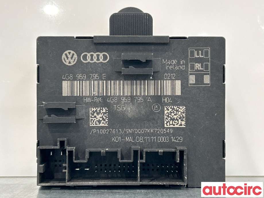 Styreenhet dør venstre foran til Audi A6 2011-2014 (Type IV, Fase 1) (C7) (C7) (AUDI|4G8959795D|4G8959795E)