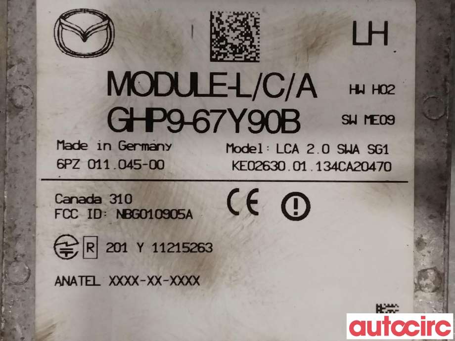 Sensor radar til Mazda 6 2013-2015 (Type III, Fase 1)  (MAZDA|GHP9-67-Y90C|GHP9-67-Y90B)