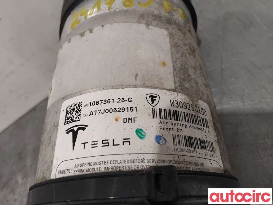 Fjær foran nivå luftpute/belg til Tesla Model S 2016-2021 (Fase 2)  (TESLA|1067361-25-C|)