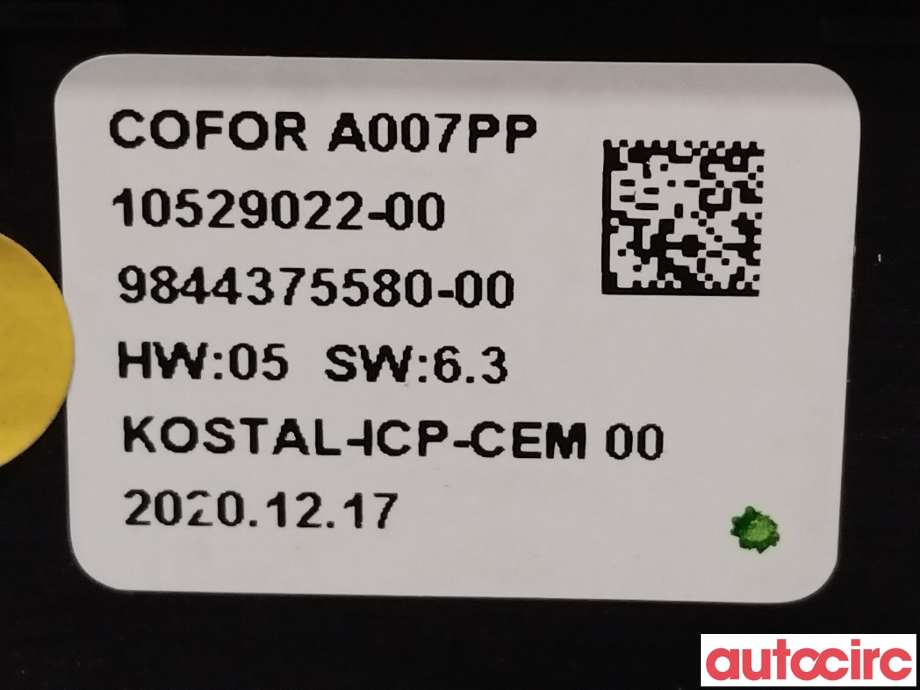 Varmeapparat betjening til Citroën C4, Spacetourer 2019-->> (CITROEN|9844375580|9831632980)