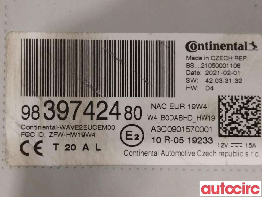 Bilstereo til Citroën C4, Spacetourer 2019-->> (CITROEN|1684966780|1677222980|9839742480)