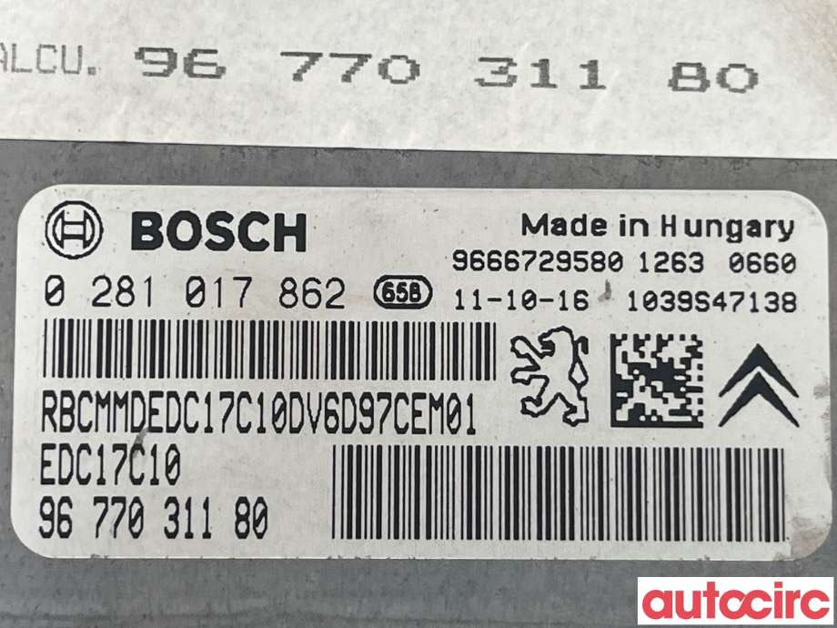 Styreenhet motor til Citroën C4 2011-2017 (Type II)  (CITROEN|194496|9677031180)