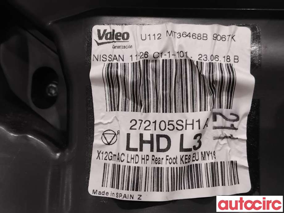Diverse deler til Nissan Leaf 2018-->> (Type II) (NISSAN|272105SH1A|MT36468B)