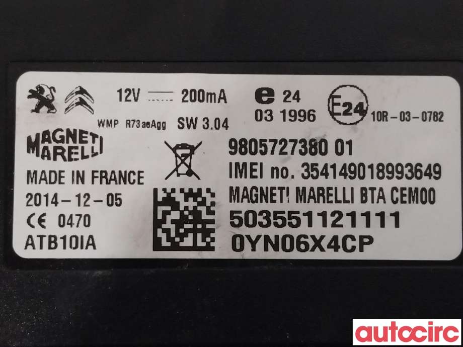 Styreenhet bluetooth til Citroën C-Zero 2011-2020  (CITROEN|9805727380)