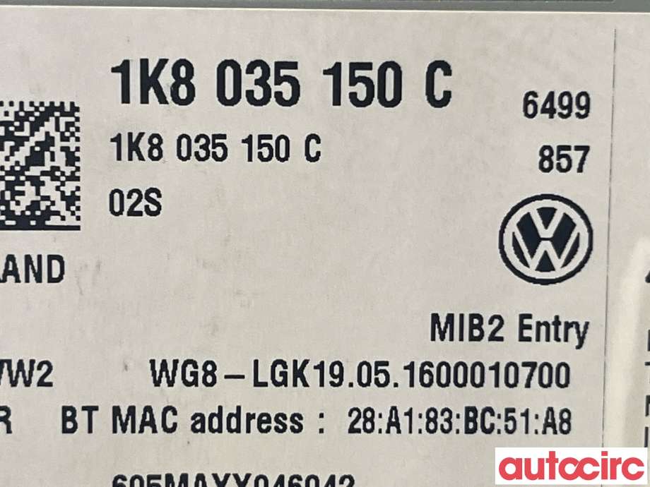 Bilstereo til VW Transporter / Caravelle 2015-2019 (T6) (T6) (VOLKSWAGEN|1K8035150C)