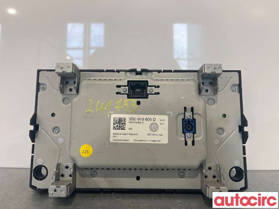 Multimedia display (MCU - Media Controller Unit) til VW Passat 2015-2019 (Fase 1) (B8) (B8) (VOLKSWAGEN|3G0919605D)