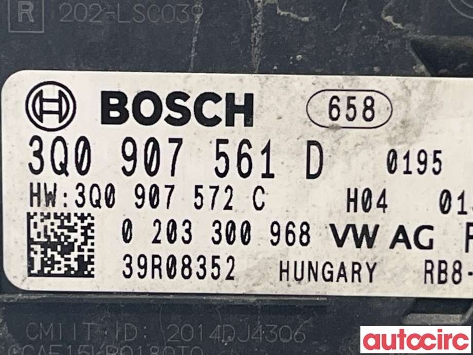 Sensor radar til VW Passat 2015-2019 (Fase 1) (B8) (B8) (VOLKSWAGEN|3Q0907561D)