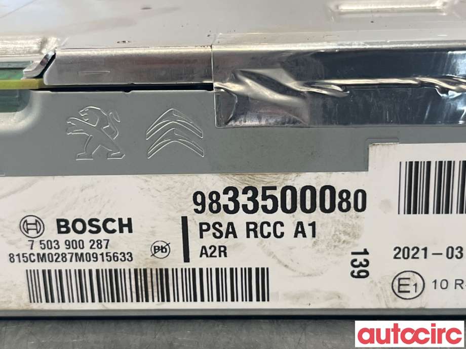 Bilstereo til Citroën Jumpy 2007-2016 (Type II)  (CITROEN|1666634080|9833500080)