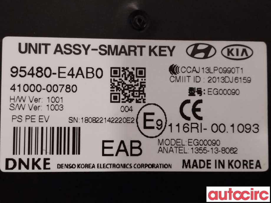 Styreenhet nøkkelfri/keyless til Kia Soul 2014-2019 (Type II)  (KIA|95480E4AB0)
