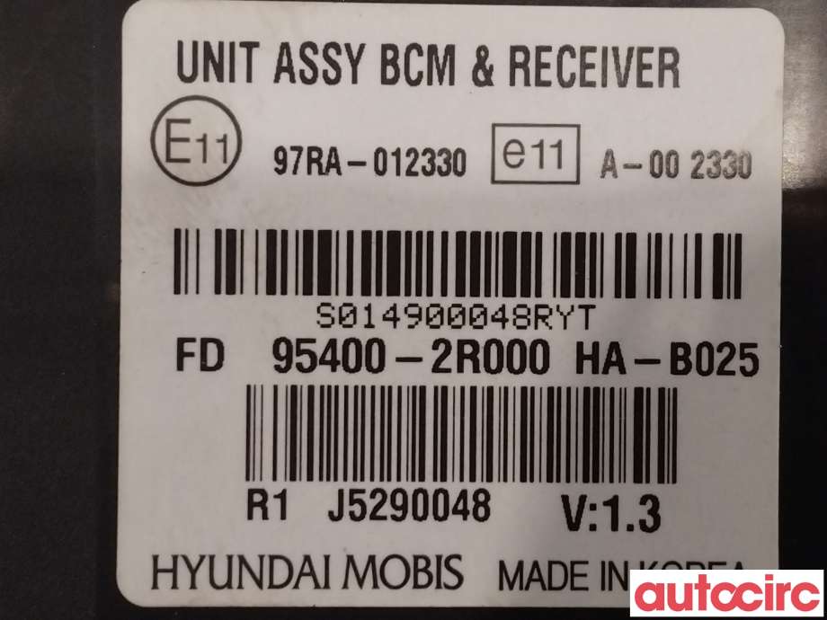 Styreenhet comfort (BCM) til Hyundai i30 2007-2012 (Type I)  (HYUNDAI|954002R000)