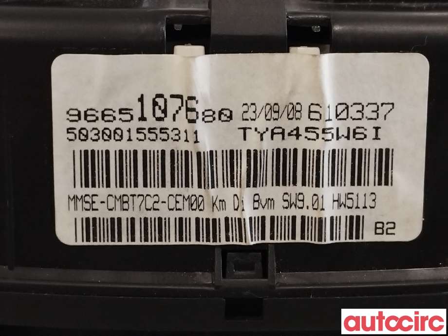 Instrumentpanel til Peugeot 308 2007-2011 (Type I, Fase 1)  (PEUGEOT|9806132880|9665107680)