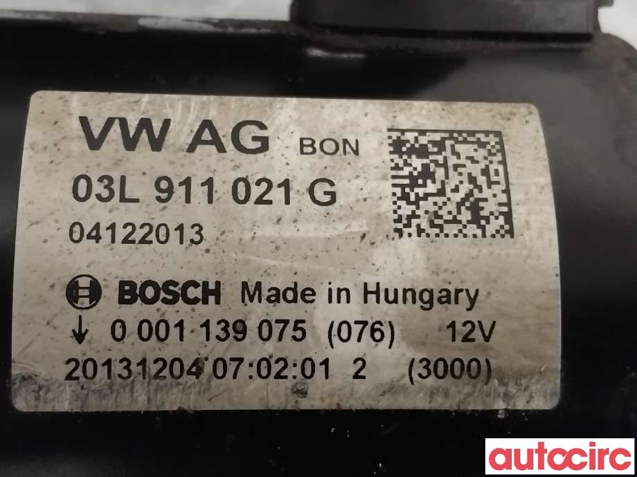 Starter diesel til Audi A4, Allroad 2009-2016 (Type I) (B8) (B8) (AUDI|03L911021GX|0001139075|03L911021G)