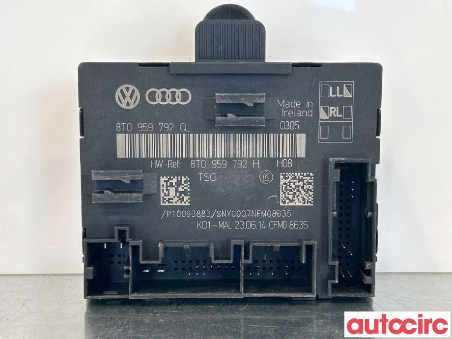 Styreenhet dør venstre foran til Audi A5 2007-2016 (Type I)  (AUDI|8T0959792P|8T0959792Q)