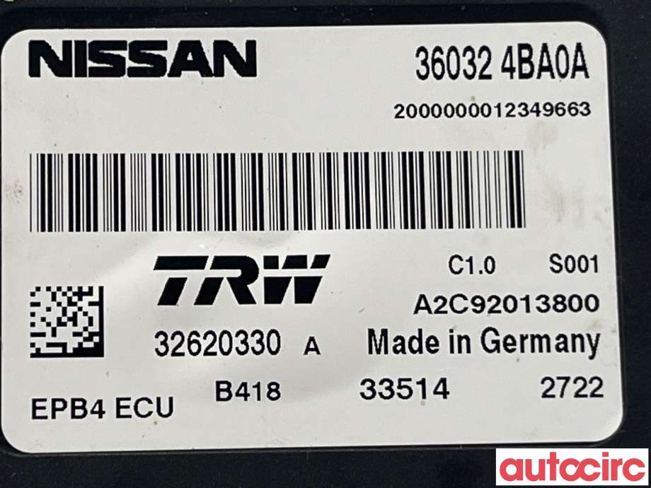 Styreenhet parkering til Nissan Qashqai 2014-2021 (Type II)  (NISSAN|360324BA0A)