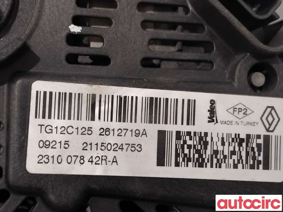 Dynamo til Renault Captur 2013-2020 (Type I)  (RENAULT|231000643R|TG12C125|231007842R)