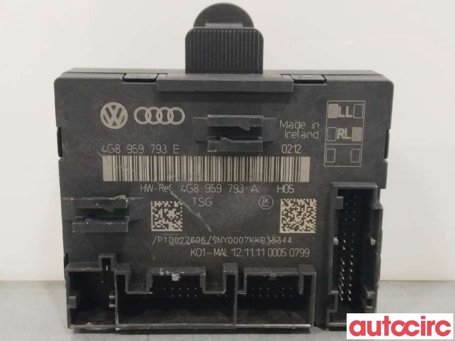 Styreenhet dør venstre foran til Audi A6 2011-2014 (Type IV, Fase 1) (C7) (C7) (AUDI|4G8959793D|4G8959793E)