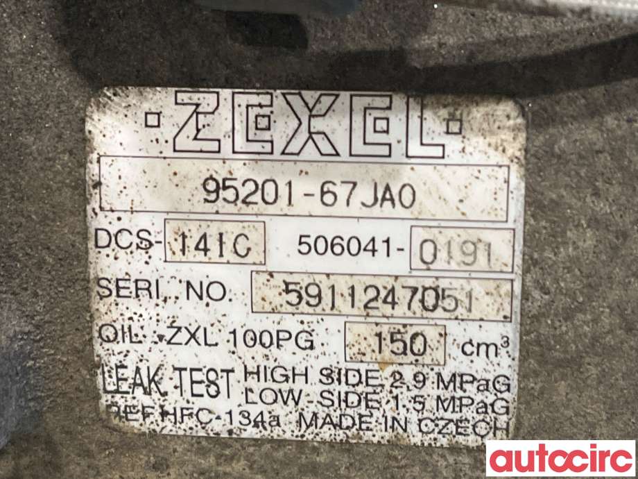 Aircondition kompressor til Suzuki Grand Vitara 2005-2015 (Type III)  (SUZUKI|95200-67JA0|506041-0191|95201-67JA0)