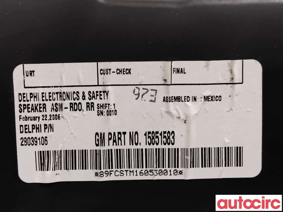 Bilstereo høyttaler til Hummer H3 2005-2010 (HUMMER|15283016|28039106|15851583)