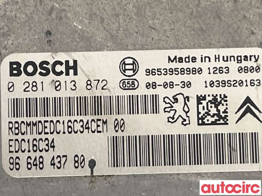 Styreenhet motor til Peugeot 308 2007-2011 (Type I, Fase 1) (PEUGEOT|1943H6)