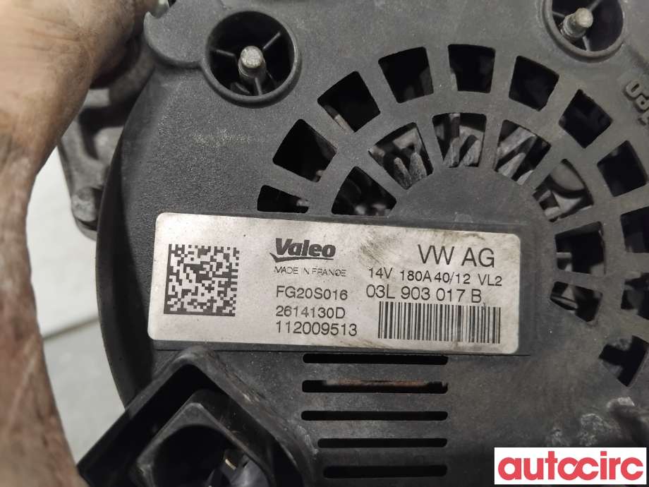 Dynamo til Audi A4 2007-2014 (Type IV) (B8) (B8) (AUDI|03L903017BX|FG20S016|03L903017B)