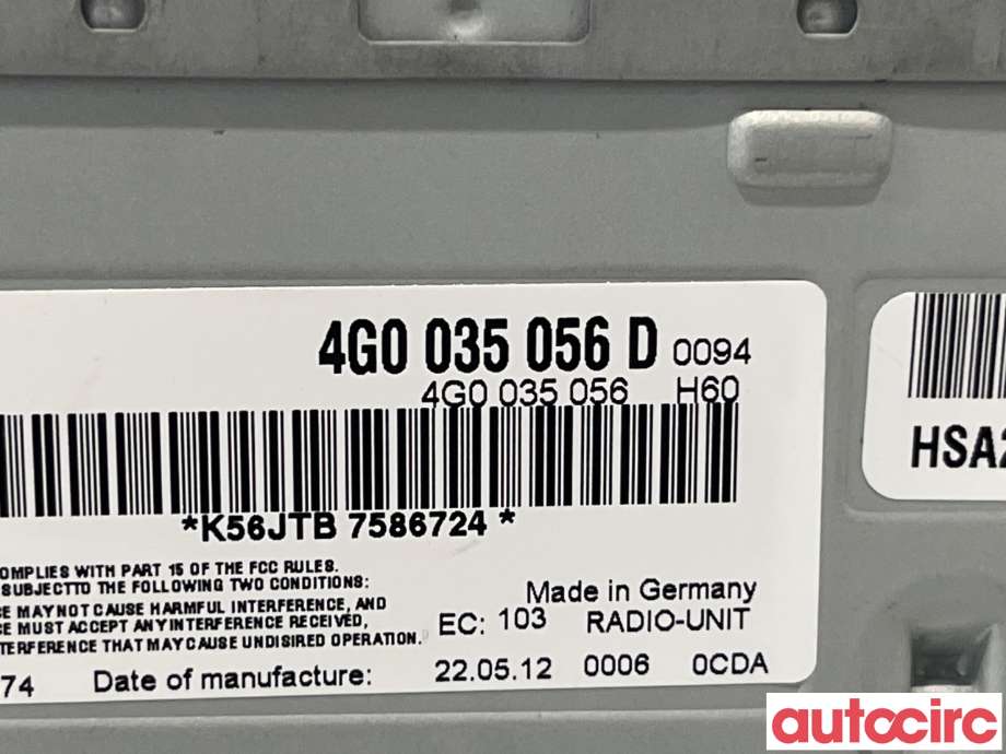 Bilstereo diverse til Audi Q5 2012-2017 (Type I, Fase 2)  (AUDI|4G0035056DX|4G0035056D)