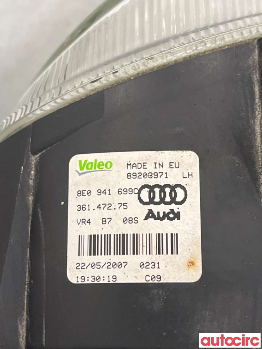 Tåkelykt venstre foran til Audi A4 2004-2008 (Type III) (B7) (B7) (AUDI|8E0941699C|89203971|8E0941699E)