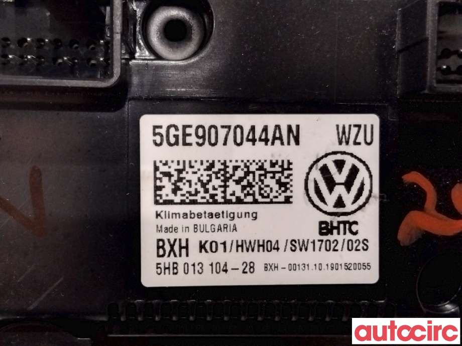Varmeapparat betjening til VW e-Golf 2017-2020 (Fase 2)  (VOLKSWAGEN|5GE907044AN|5HB013104-28)