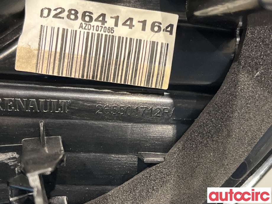 Baklykt høyre indre til Renault Captur 2013-2020 (Type I)  (RENAULT|265501712R|)