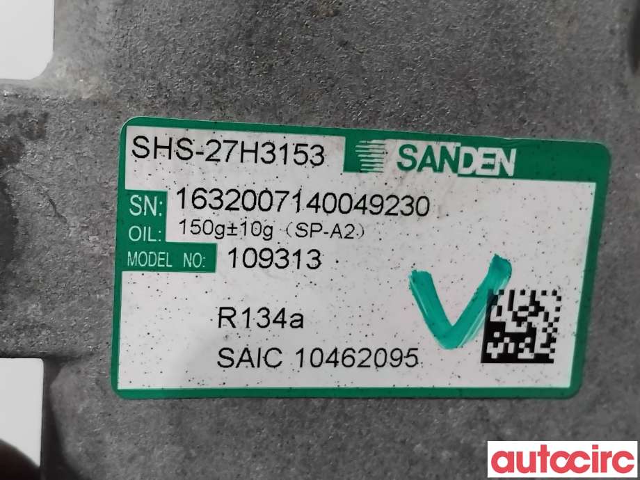 Aircondition kompressor til MG ZS EV 2019-2021 (Type I, Fase 1)  (MG|10462095|109313)