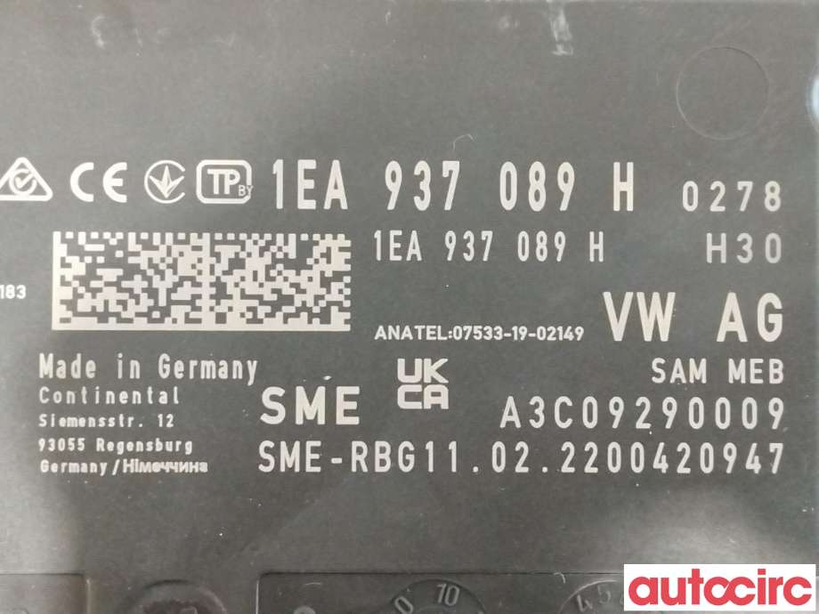 Styreenhet comfort (BCM) til VW ID.4 2020-->>  (VOLKSWAGEN|1EA937089Q|1EA937089H)