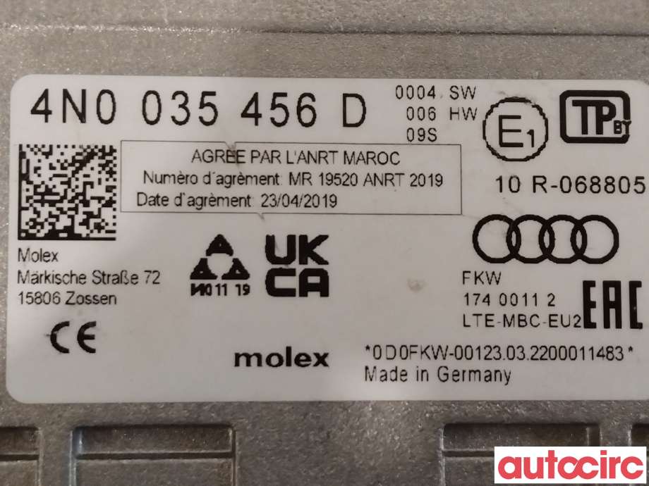 Antenne forsterker til VW ID.4 2020-->>  (VOLKSWAGEN|4N0035456G|4N0035456D)
