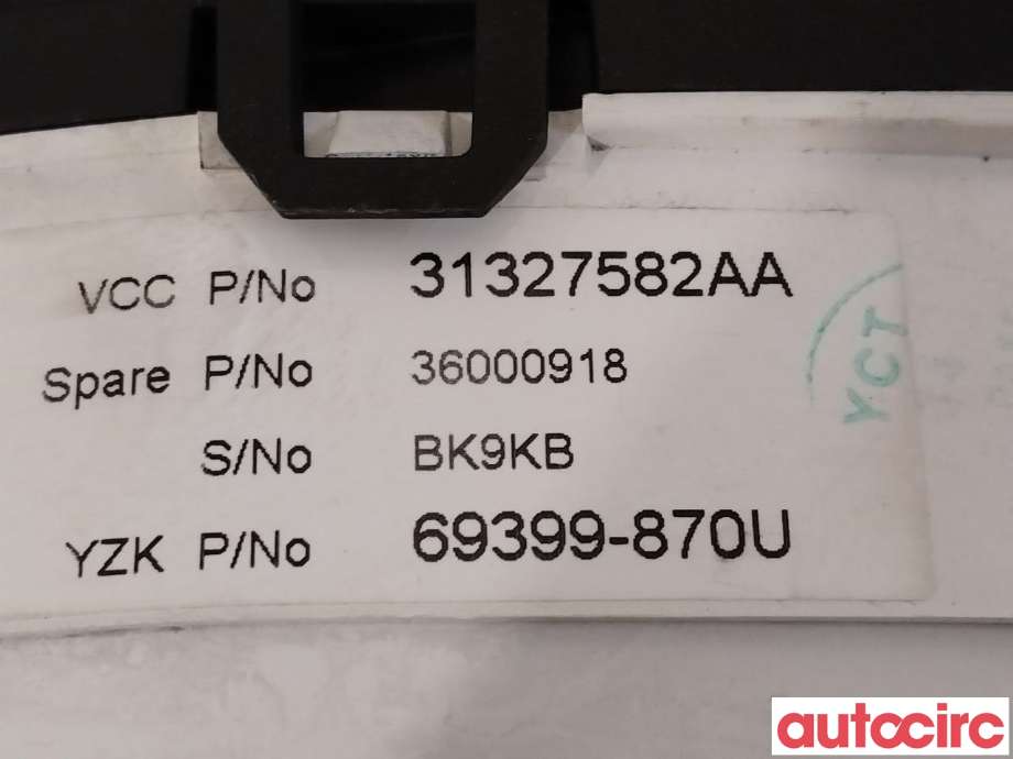 Instrumentpanel til Volvo XC60 2008-2013 (Type I, Fase 1)  (VOLVO|36002492|)