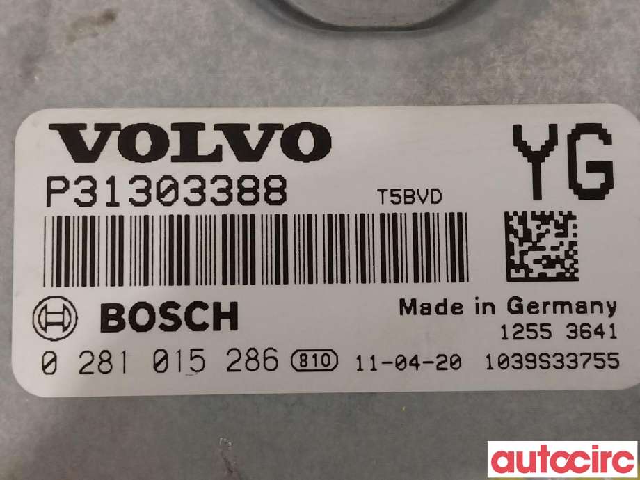 Styreenhet motor til Volvo XC60 2008-2013 (Type I, Fase 1)  (VOLVO|36001123|0281015286|31303388)