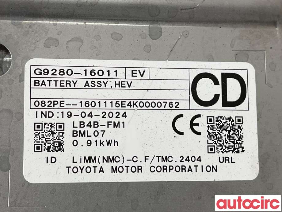 Batteripakke elbil til Toyota Corolla 2019-->>  (TOYOTA|G951016011|G9280-16011)