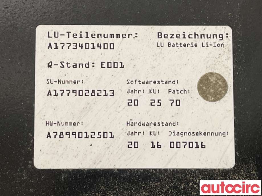 Batteripakke elbil til Mercedes B-Klasse 2019-->> (W247) (W247) (MERCEDES|A1773401400)
