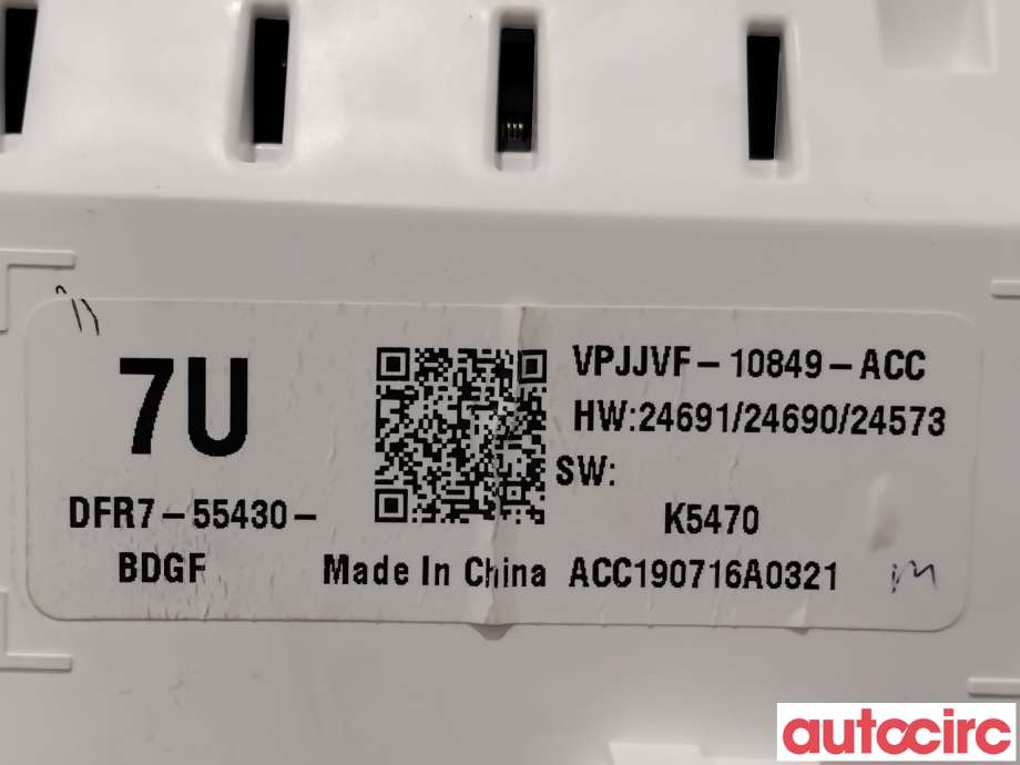 Instrumentpanel til Mazda CX-30 2020-->> (MAZDA|DFR7-55-430A|VPJJVF-10849-ACC|DFR7-55430)