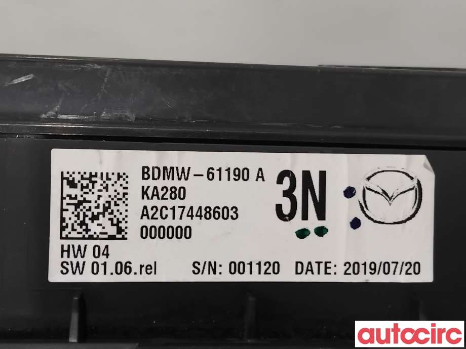 Varmeapparat betjening til Mazda CX-30 2020-->>  (MAZDA|BGKP-61-190|A2C17448603|BDMW-61190)