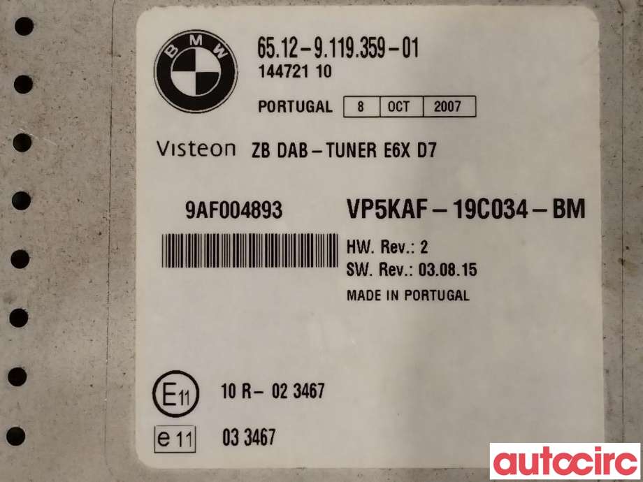 Bilstereo diverse til BMW X5 2007-2013 (E70) (E70) (BMW|65129216459|65129119359)