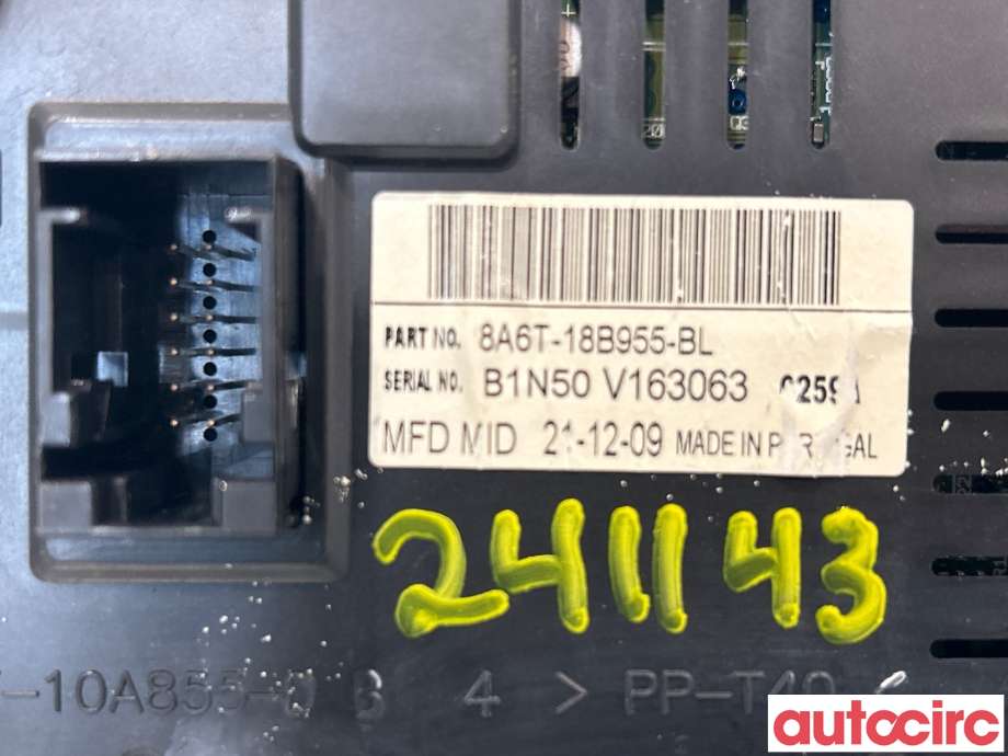 Multimedia display (MCU - Media Controller Unit) til Ford Fiesta 2008-2012 (Type VI, Fase 1)  (FORD|8A6T-18B955-UB|1940795|8A6T-18B955-BL)