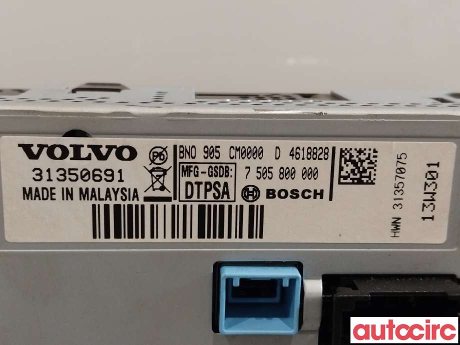 Multimedia display (MCU - Media Controller Unit) til Volvo XC60 2014-2017 (Type I, Fase 2)  (VOLVO|36011463|31350691)